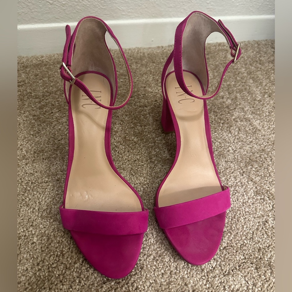 INC International Concepts Fuchsia Ankle Strap Heels